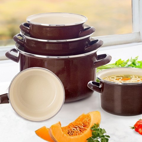 Garnek emaliowany indukcja na indukcję gaz BROWN duży 30 cm 10L ORION 113351