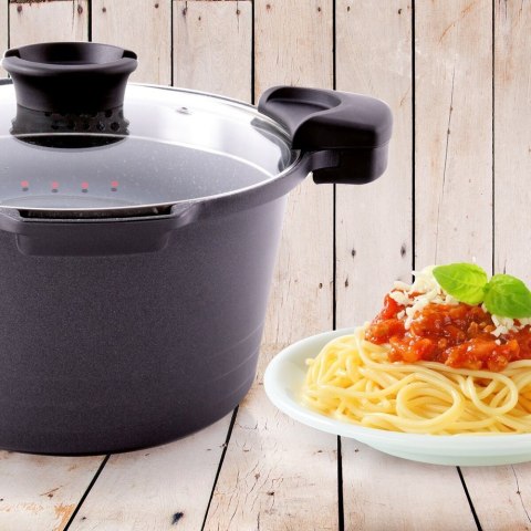 Garnek granitowy z pokrywką do odcedzania makaronu wody GRANDE 24 cm 5.5L ORION 113108
