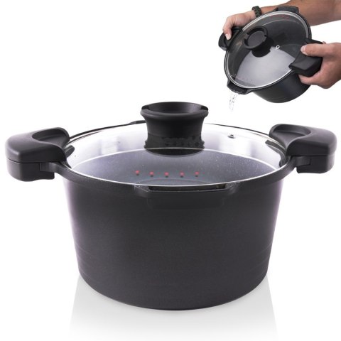 Garnek granitowy z pokrywką do odcedzania makaronu wody GRANDE 24 cm 5.5L ORION 113108