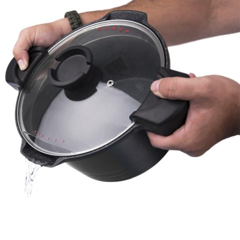 Garnek granitowy z pokrywką do odcedzania makaronu wody GRANDE 24 cm 5.5L ORION 113108