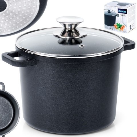 Garnek granitowy ze szklaną pokrywką indukcja wysoki GRANDE 4.2L ORION 113316