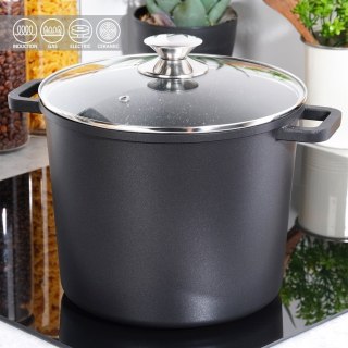 Garnek granitowy ze szklaną pokrywką indukcja wysoki GRANDE 7.6L ORION 113317