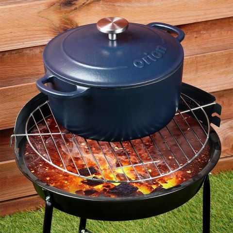 Garnek z pokrywką żeliwny emaliowany ciężki indukcja LITINA 22 cm 3.3L ORION 113347