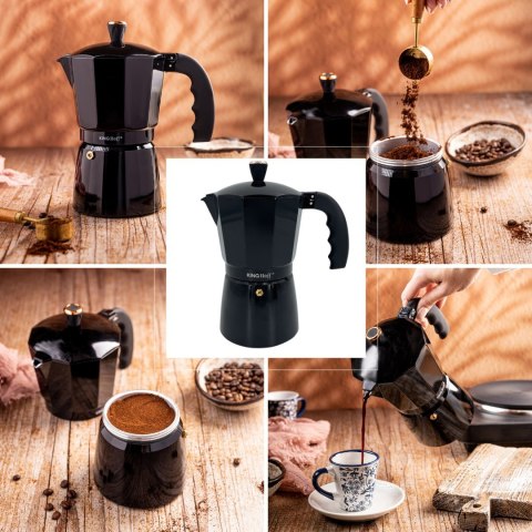 KAWIARKA ESPRESSO KAFETERKA CIŚNIENIOWA KINGHOFF 600ML / 12 FILIŻANEK KH-1885