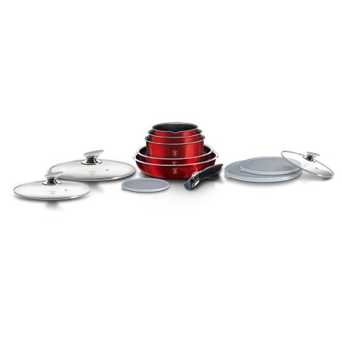 KOMPLET GARNKÓW 12-ele CLICK & COOK BERLINGER HAUS METALLIC LINE BURGUNDY BH-1674