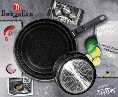 Komplet Garnków 9 Elementów CLICK & COOK BERLINGER HAUS METALLIC LINE BURGUNDY BH-6145