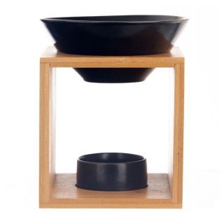 Kominek zapachowy bambusowy porcelanowy czarny BLACK 12x11x14cm ORION 822254