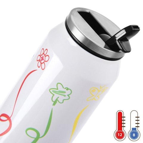 Kubek termiczny PUSZKA z rurką słomką ustnikiem na kawę do szkoły KREDKI 500 ml ORION 128531