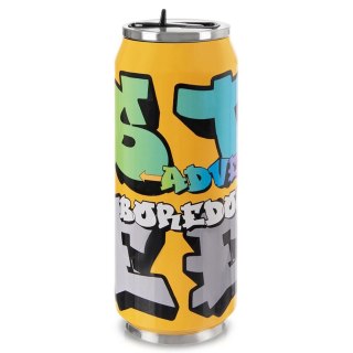 Kubek termiczny PUSZKA ze słomką ustnikiem do szkoły GRAFFITI 500 ml ORION 128533