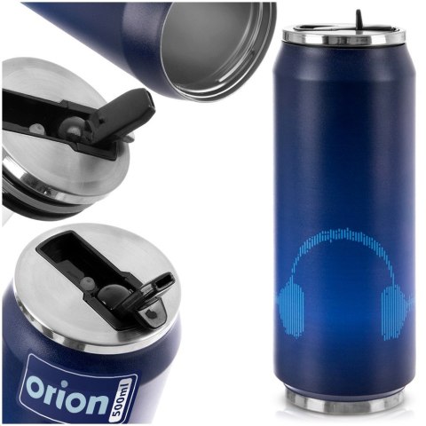 Kubek termiczny PUSZKA ze słomką ustnikiem na kawę SŁUCHAWKI 500 ml ORION 124826