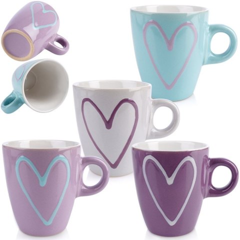Kubki ceramiczne do kawy herbaty 230ml zestaw kubków mix kolorów 4 szt ORION 126967X4