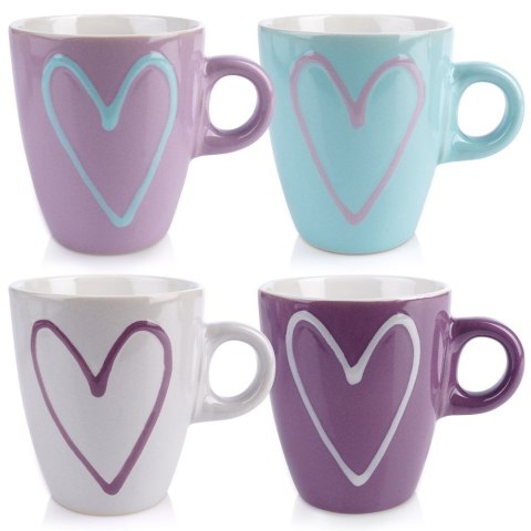 Kubki ceramiczne do kawy herbaty 230ml zestaw kubków mix kolorów 4 szt ORION 126967X4