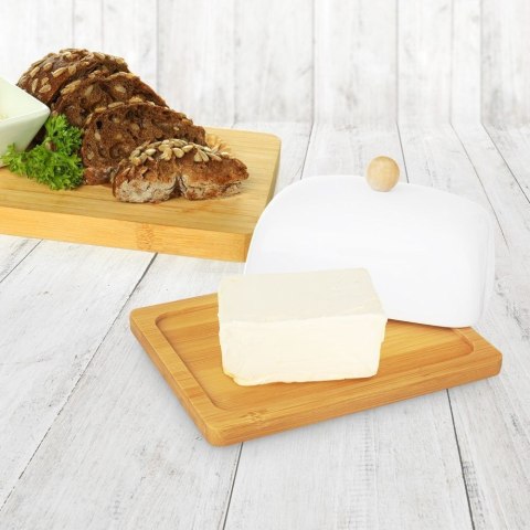 MASELNICZKA PORCELANOWA MASELNICA BIAŁA POJEMNIK NA MASŁO WHITELINE ORION 127144