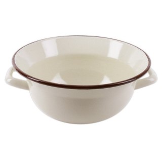 MISKA KUCHENNA STALOWA EMALIOWANA BEŻOWA RETRO BROWN 26CM 2.5L ORION 720261