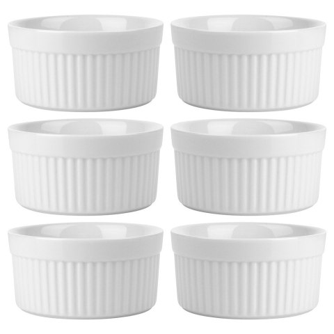 Miseczki kokilki ceramiczne do zapiekania piekarnika białe 260ml 6-ele VILDE 279006