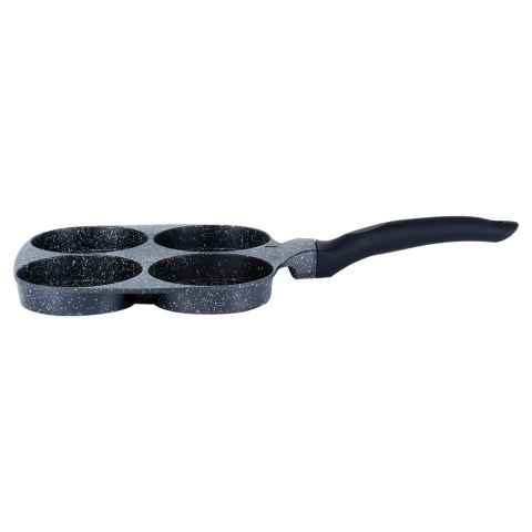 Patelnia granitowa do jajek sadzonych placków pancakes 4 otwory BLACK LINE 19x19 cm VILDE 199054