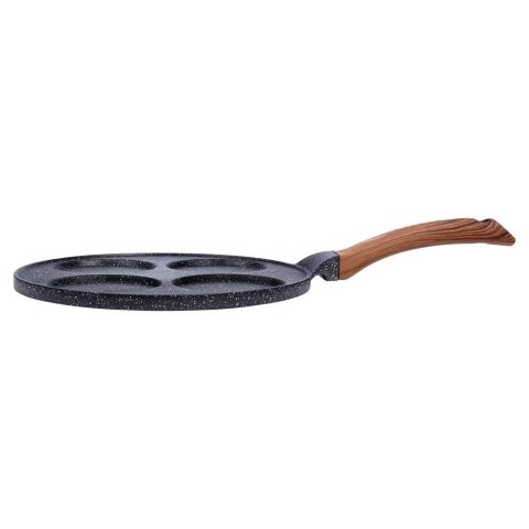 Patelnia granitowa do jajek sadzonych placków pancakes 4 otwory BLACK&WOOD 26 cm VILDE 199006