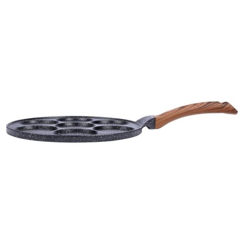 Patelnia granitowa do jajek sadzonych placków pancakes 7 otworów BLACK&WOOD 26 cm VILDE 199007