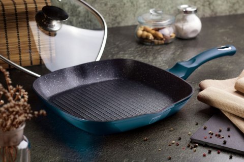 PATELNIA GRANITOWA GRILL 28CM BERLINGER HAUS METALLIC AQUAMARINE BH-1873