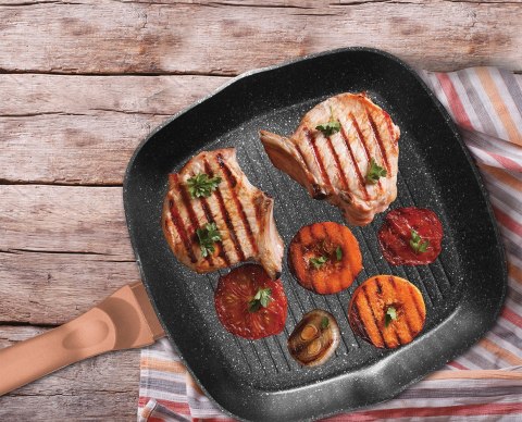Patelnia Granitowa Grill 28cm BERLINGER HAUS METALLIC LINE ROSE GOLD BH-1610-N