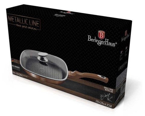 Patelnia Granitowa Grill 28cm BERLINGER HAUS METALLIC LINE ROSE GOLD BH-1610-N