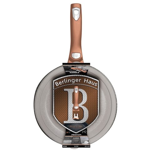 PATELNIA GRANITOWA Z ODPINANĄ RĄCZKĄ 24cm BERLINGER HAUS ROSE GOLD BH-1948