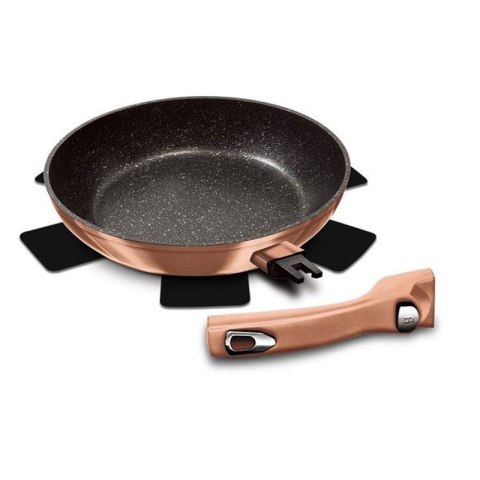 PATELNIA GRANITOWA Z ODPINANĄ RĄCZKĄ 24cm BERLINGER HAUS ROSE GOLD BH-1948