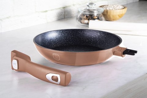 PATELNIA GRANITOWA Z ODPINANĄ RĄCZKĄ 28cm BERLINGER HAUS ROSE GOLD BH-1949