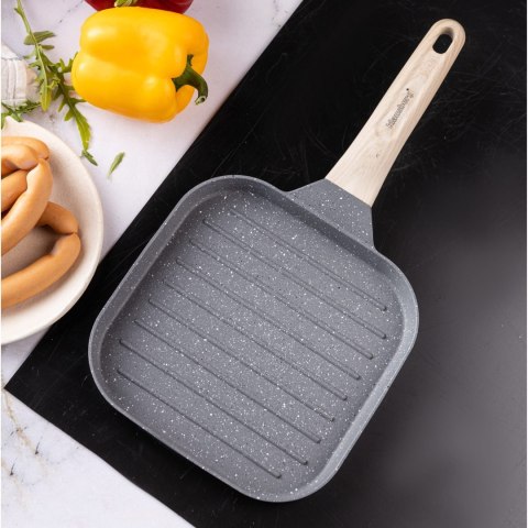 PATELNIA GRILLOWA 18 X 18CM MARMURKOWA KLAUSBERG KB-7811 SZARA