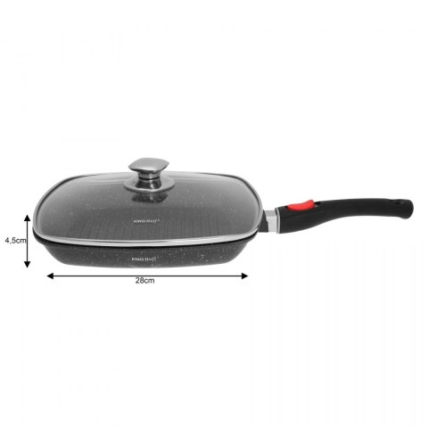 PATELNIA GRILLOWA GRANITOWA 28CM KINGHOFF KH-1511 ODŁ. UCHWYT
