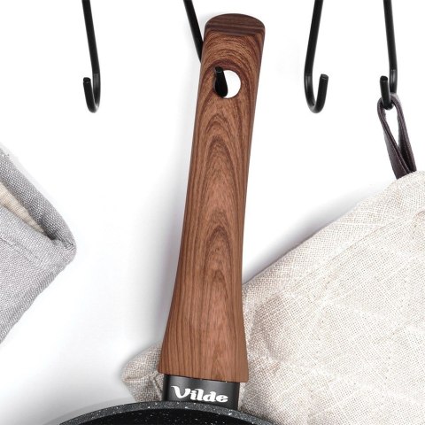 Patelnia granitowa nieprzywierająca indukcja NON-STICK BLACK&WOOD 20 cm VILDE 199059