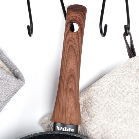Patelnia granitowa nieprzywierająca indukcja NON-STICK BLACK&WOOD duża 32 cm VILDE 199064