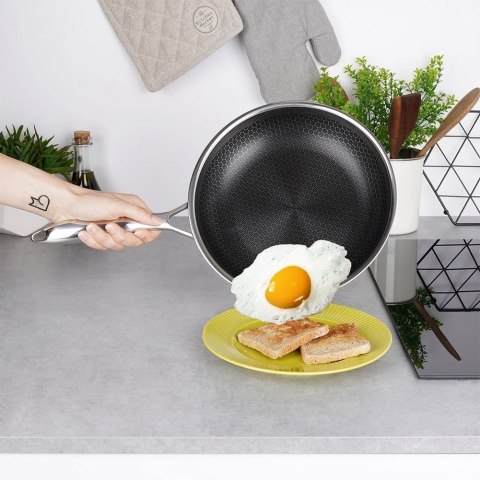 Patelnia stalowa ze stali nierdzewnej NON-STICK indukcja COOKCELL 24 cm ORION 112980