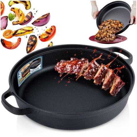 Patelnia żeliwna głęboka indukcja ciężka CAST LINE 30 cm 3.5L VILDE 199070