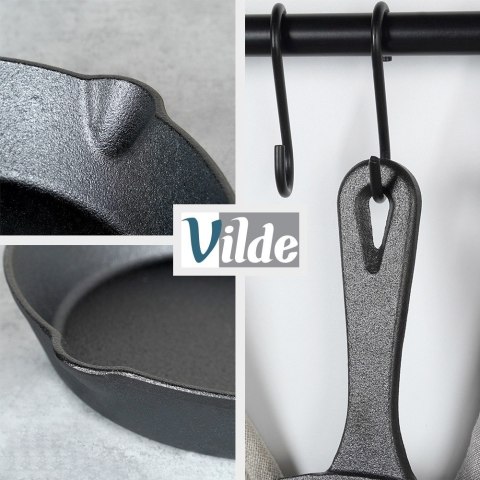 Patelnia żeliwna z silikonową nakładką na indukcję ciężka CAST LINE 25 cm VILDE 199035