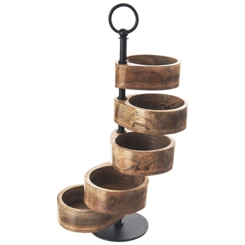 Patera na ciasto babeczki owoce drewniana 5 piętrowa MANGO 44.5cm ORION 122993