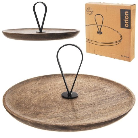 Patera na ciasto babeczki owoce drewniana MANGO 30.5cm ORION 155014
