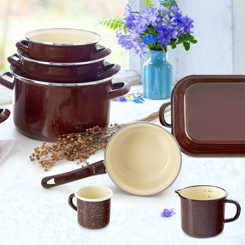 Rondel emaliowany mały BROWN 14 cm 620ml ORION 113324