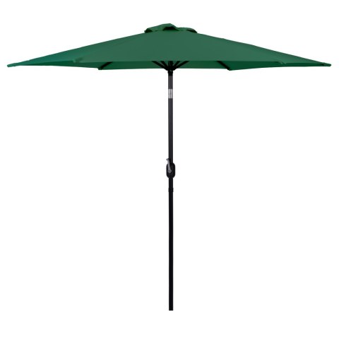 DUŻY PARASOL OGRODOWY SKOŚNY ŁAMANY Z KORBĄ 6 ŻEBER ZIELONY 270 CM MULTIGARDEN