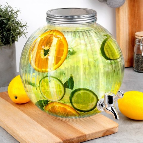 SŁÓJ SŁOIK DO NAPOJÓW Z KRANIKIEM SZKLANY DYSTRYBUTOR NA NAPOJE KULKA 5.5L EXCELLENT HOUSEWARE 139774
