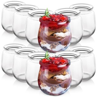 Słoiki na jogurt i desery dżem 300ml pojemniki słoiczki słoiki 12SZT ORION 121797