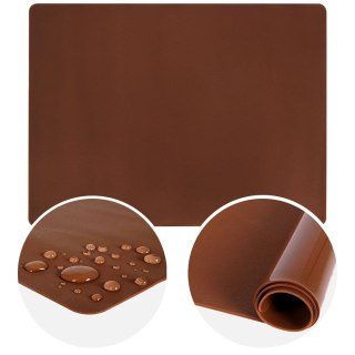 Stolnica do ciasta silikonowa mata kuchenna duża gruba brązowa 60x50cm XXL SILLINIE ORION 750369