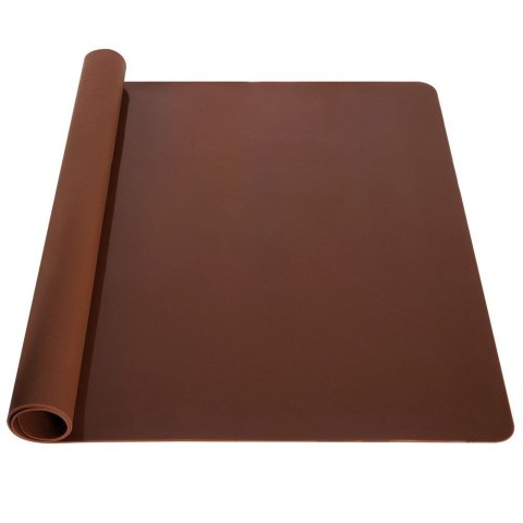 Stolnica do ciasta silikonowa mata kuchenna duża gruba brązowa 60x50cm XXL SILLINIE ORION 750369