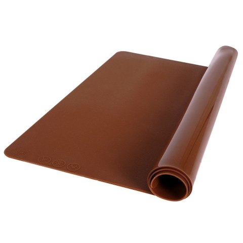 Stolnica do ciasta silikonowa mata kuchenna duża gruba brązowa 60x50cm XXL SILLINIE ORION 750369