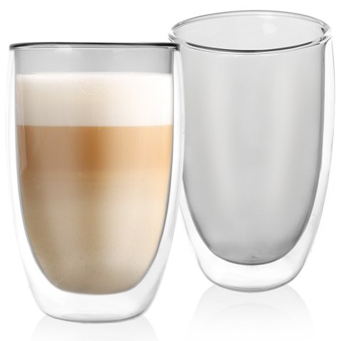 Szklanki termiczne z podwójną ścianką do kawy latte 460ml 2 sztuki ORION 124379