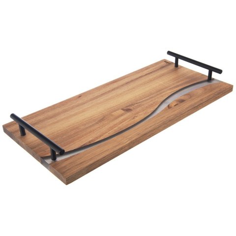 Taca drewniana do serwowania przekąsek z uchwytami RIVER 42x20x4.5cm ORION 153877