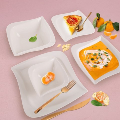 Talerz obiadowy płytki porcelanowy MONA 25x25cm ORION 129501