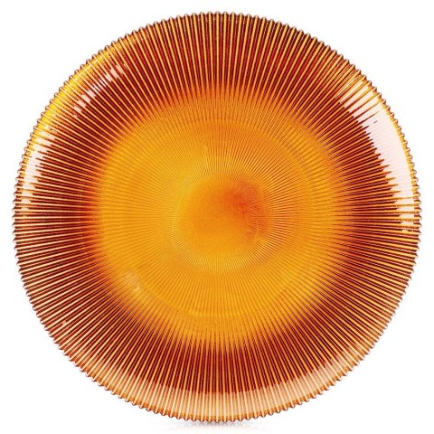 Talerz obiadowy płytki szklany bursztynowy 28cm VILDE 139730