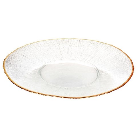 Talerz obiadowy płytki szklany złoty 28cm VILDE 139721