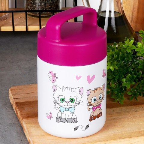 Termos obiadowy stalowy na obiad dla dzieci KOTEK 450 ml ORION 128506